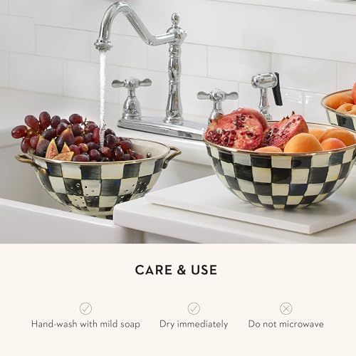 Enamel Colander (Large / Courtly Check)