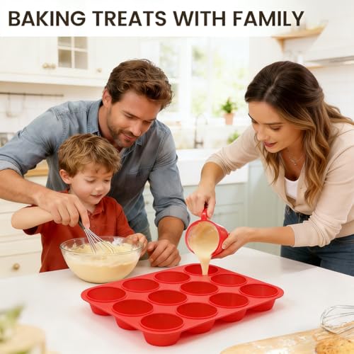 Silicone Muffin Pan (12-Cup Regular & 6-Cup Jumbo)