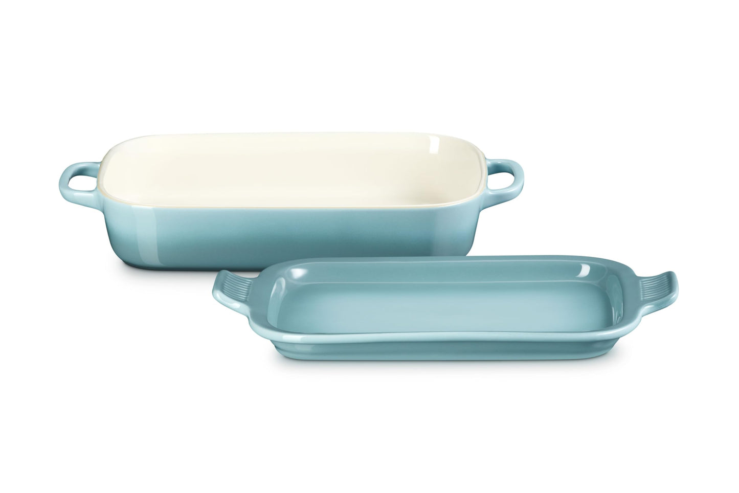 Stoneware Rectangular Dish with Platter Lid (Sea Salt)