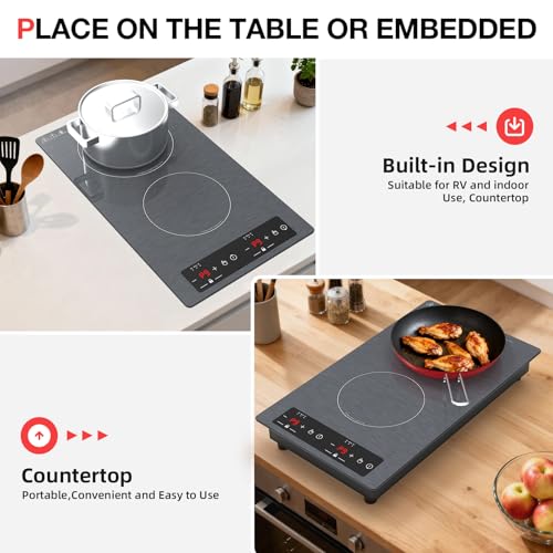 Double Induction Cooktop 110v (Gray 2 Burner)