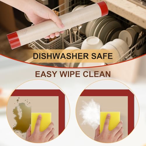 Silicone Baking Mats 3 Pack (3pcs: Red 0.7MM)