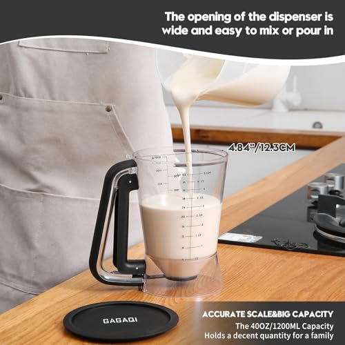 Pancake Batter Dispenser 5 Cup with Sturdy Handle (Black)
