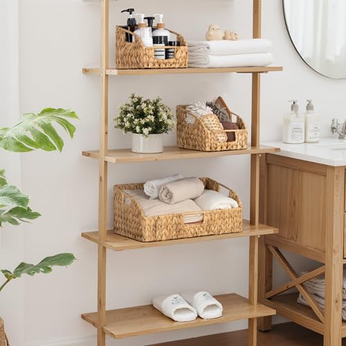 Water Hyacinth Basket Organizer (Natural(Water Hyacinth) / 17"L x 11"W x 7½"H + 2x 7½"L x 9½"W x 6¾"H)