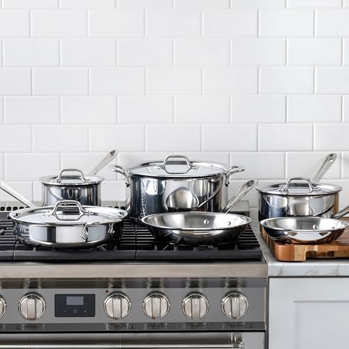 D3® Stainless Steel 10 Piece Cookware Set (Silver / 10 Piece Set)
