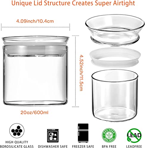17oz Glass Jars with Airtight Lid (Clear / 5-20oz 6Pack)