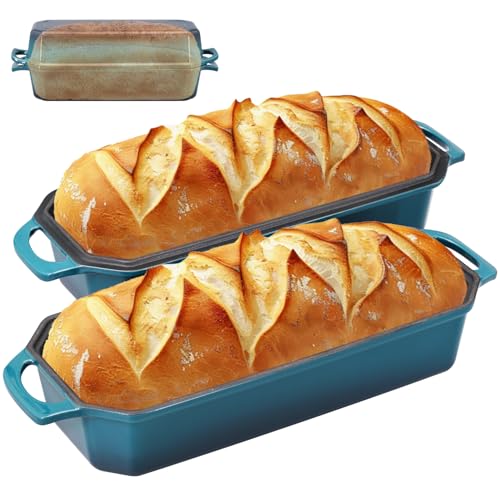 Bread Pan Cast Iron Loaf Pan with Lid Bread Loaf Pan 13x5 Inch Enameled Cast Iron Sourdough Bread Pan