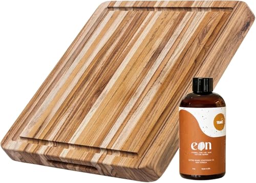 Carving Board and EON Cutting Board Oil Set (Cutting Board with Maintenance Oil / Small (16 inch x 12 inch x 1.5 inch))