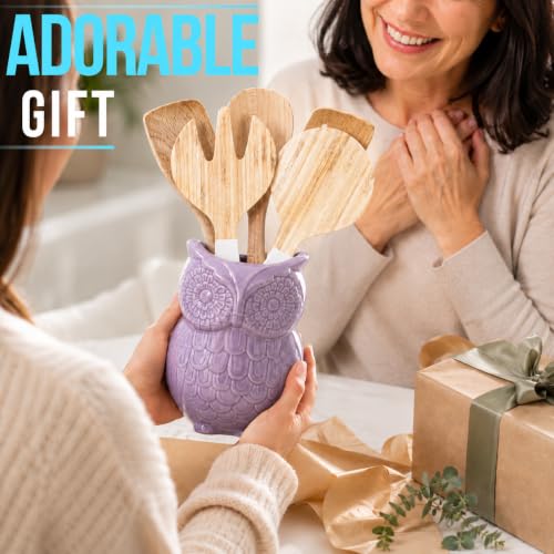 Purple Owl Utensil Holder (Purple)