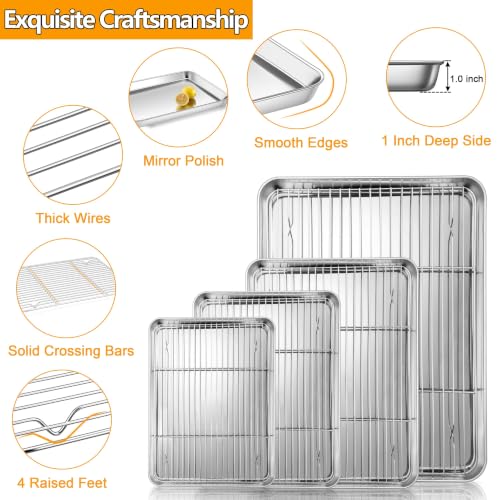 Baking Sheet with Wire Rack Set (16+12+10+9)