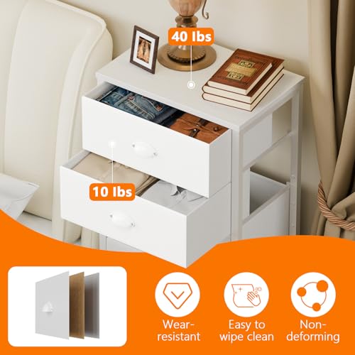 White Tall Dresser for Bedroom (White / 11.8"D x 15.8"W x 43.3"H (7 Drawers))
