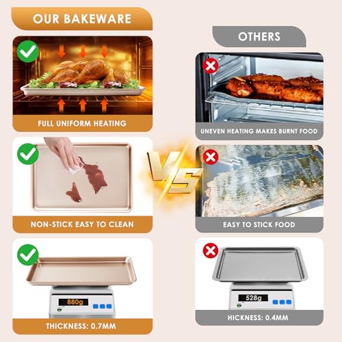 Baking Sheet Pan Set of 3 (Rose Gold)