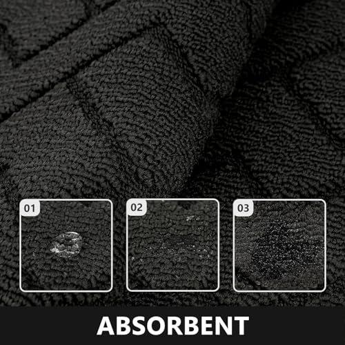 Kitchen Runner Rug (Black / 20"x48"+20"x48")