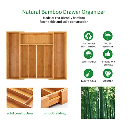 Bamboo Cutlery Silverware Tray (Natural / Small)