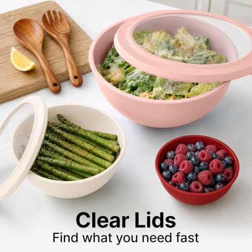 12 Piece Plastic Mixing Bowls with Lids Set (452.48 Count)