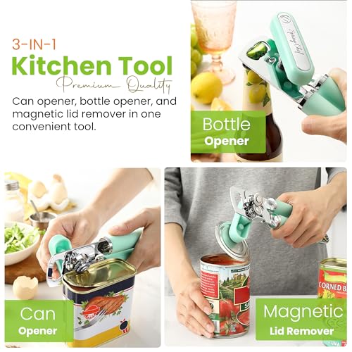 Stainless Steel Manual Can Opener with Soft Grip Handles