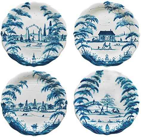 Juliska Country Estate Delft Blue Party Plates Set/4