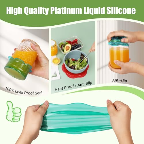 Silicone Stretch Lids for Food Storage in Fridge (6 Pcs Colorful)