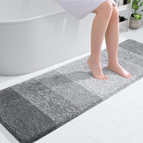 Bathroom Runner Rug 59x17 (59" X 17" / Light Grey)