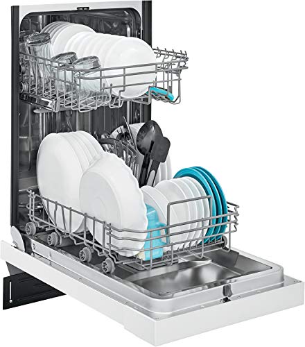 18 in. ADA Compact Front Control Dishwasher in White with Dual Spray Arms (White / Dishwasher Only)