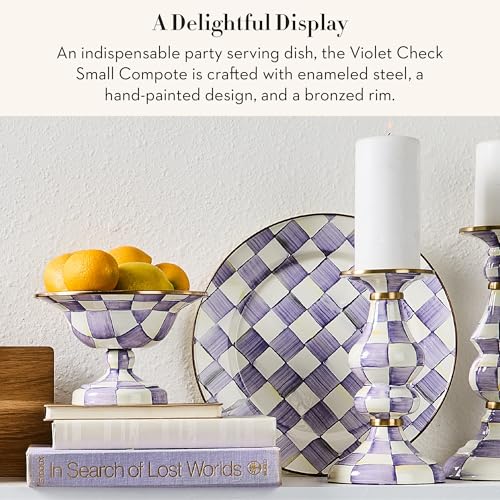 Enamel Compote (Small / Violet Check)