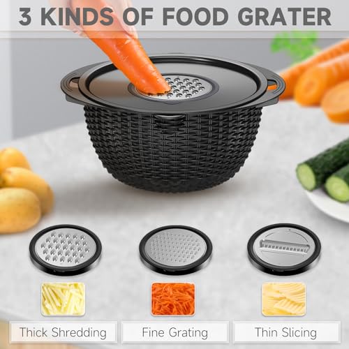 4 1 Colander with Bowl Set (Black)
