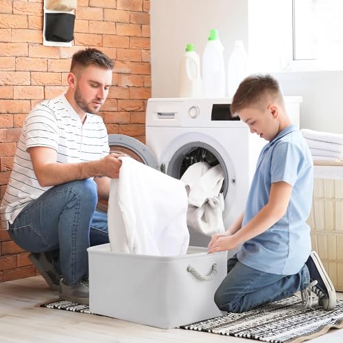 Storage Basket for Gifts Empty (White Color / 3PCS/X Large -17.7Lx13.8Wx9.8H)