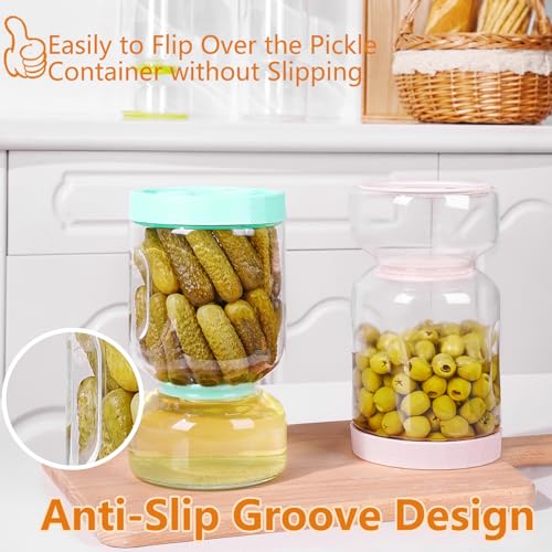 Pickle Jar with Strainer Flip (3-Pink / 64.2oz 1pc)