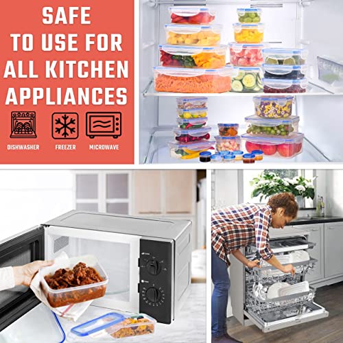 32 Pcs Large Plastic Food storage containers (32 Pcs)