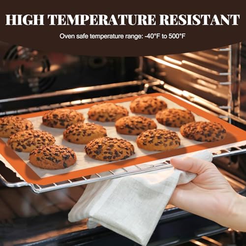 Silicone Baking Mat Set (Orange / 4 Sheets Set)