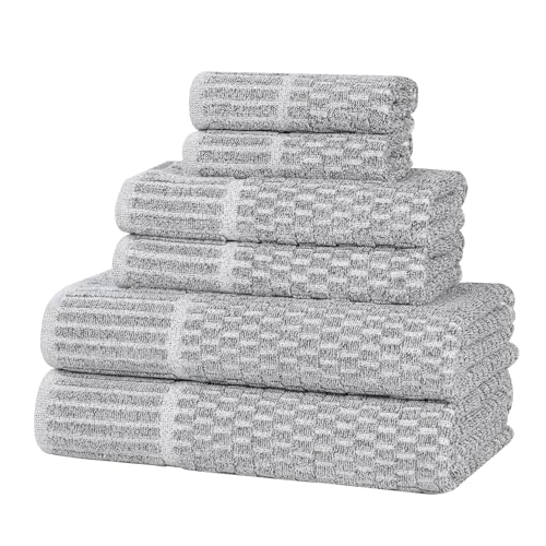 Juno Viscose Cotton Blend Medium Weight Towels (6 Piece Towel Set / Charcoal)