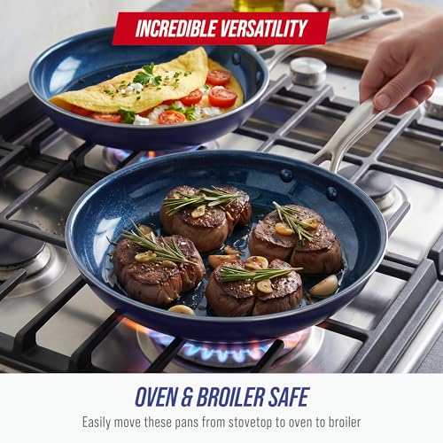 2 Piece Nonstick Frying Pan Set (9.5" and 11" Frypan Skillet Set)