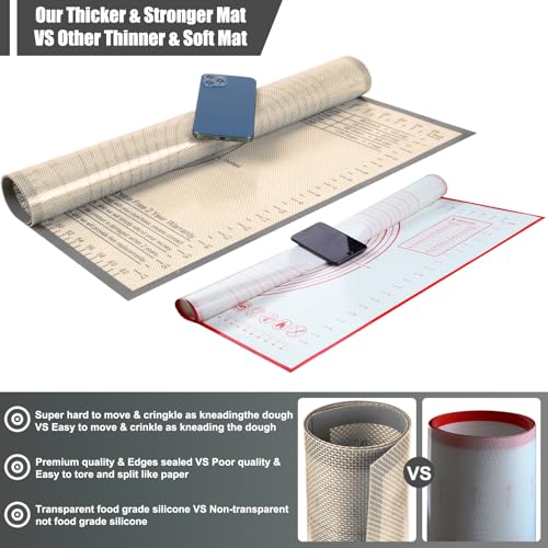 Silicone Pastry Mat 34X26 inch Baking Mat for Rolling Dough