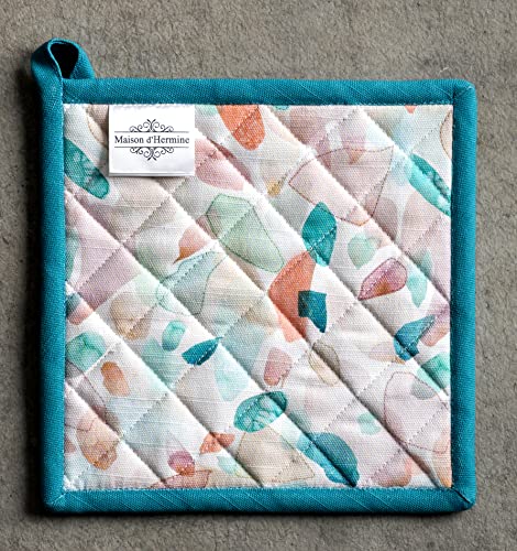 Pot Holders 100% Cotton Potholders (079 - Summer Picnic / 8" x 8" (Pot Holder Pack of 2))