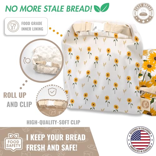 Reusable Bread Bag Set for Home Bakers (Sunflower)