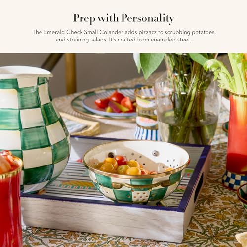 Enamel Colander (Small / Emerald Check)