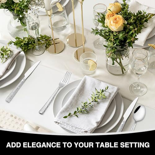 Hammered Silverware Set (Square Hammered)