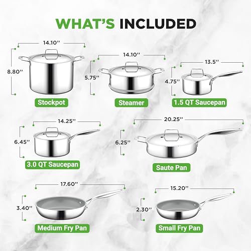 Kitchenware Pots & Pans Set (Stainless steel)