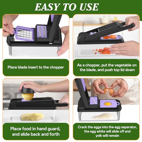 Veggie Chopper Vegetable Cutter (Purple / 7 blades)