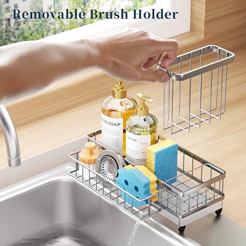 Sponge Holder for Kitchen Sink (Silver / X-Large)
