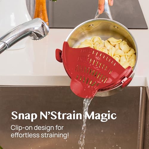 Snap N Strain Silicone Pot Strainer (Red)
