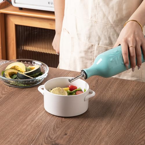 Sweejar Large Olive Oil Dispenser Bottle with Spout (Turquoise / Patterned styles)