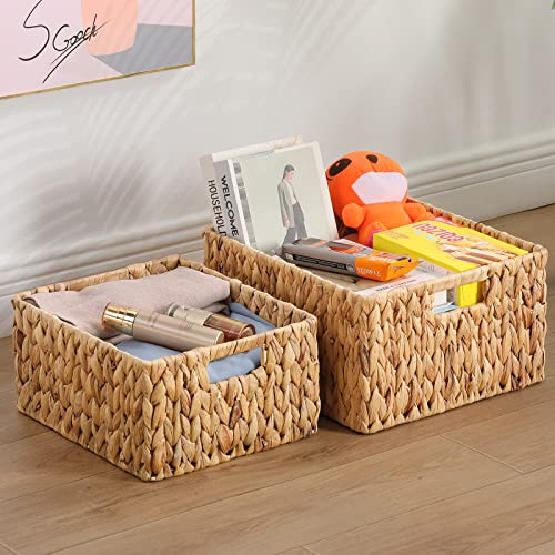 Water Hyacinth Storage Baskets (15 x 12.8 x 7.5 inches / Natural (Water Hyacinth))