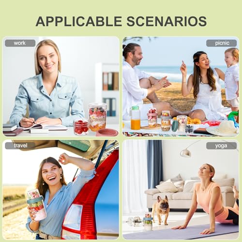 6 Pack Overnight Oats Containers with Lids (6 Pack Dual Layer Oat Jar)