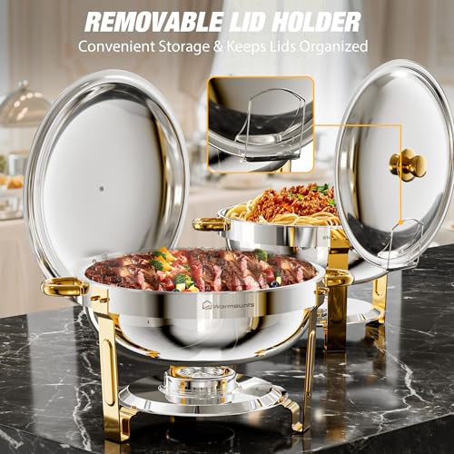 Round Chafing Dishes for Buffet (Half Gold)