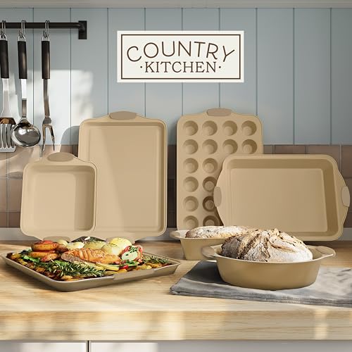 Nonstick Stackable Bakeware Set (Gold - 10 Pcs)