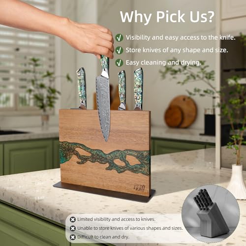 Magnetic Knife Block (Golden Green)