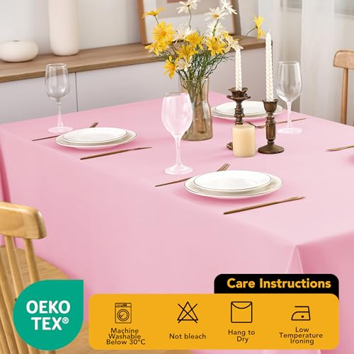 10 Pack Pink Tablecloths for Rectangle Tables (Pink / 54x108 In, 10 Pack)