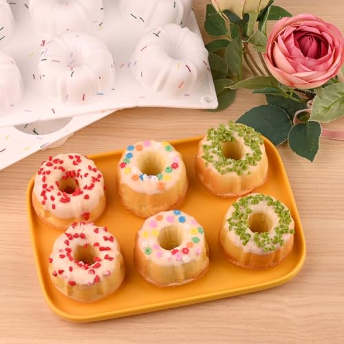 3 Pcs Mini Fluted Cake Pan (Fluted Tube Pan C - 3 Pack)