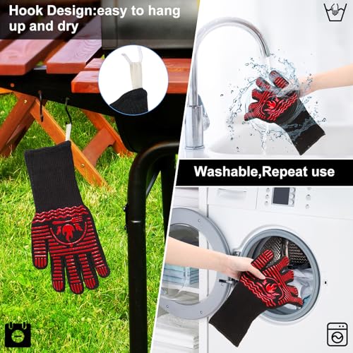 BBQ Gloves 1472°F Extreme Heat Resistant Grill Gloves