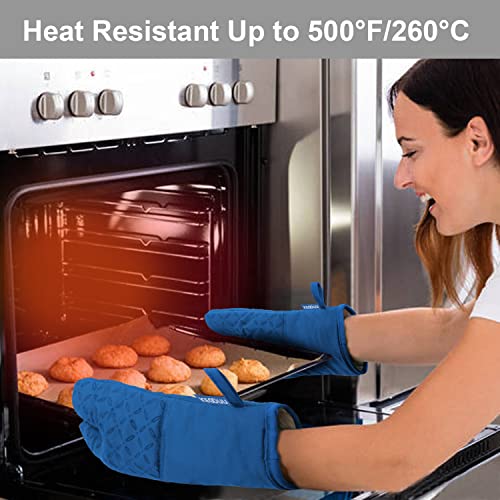 Oven Mitts and Pot Holders 6pcs Set (Royal Blue)